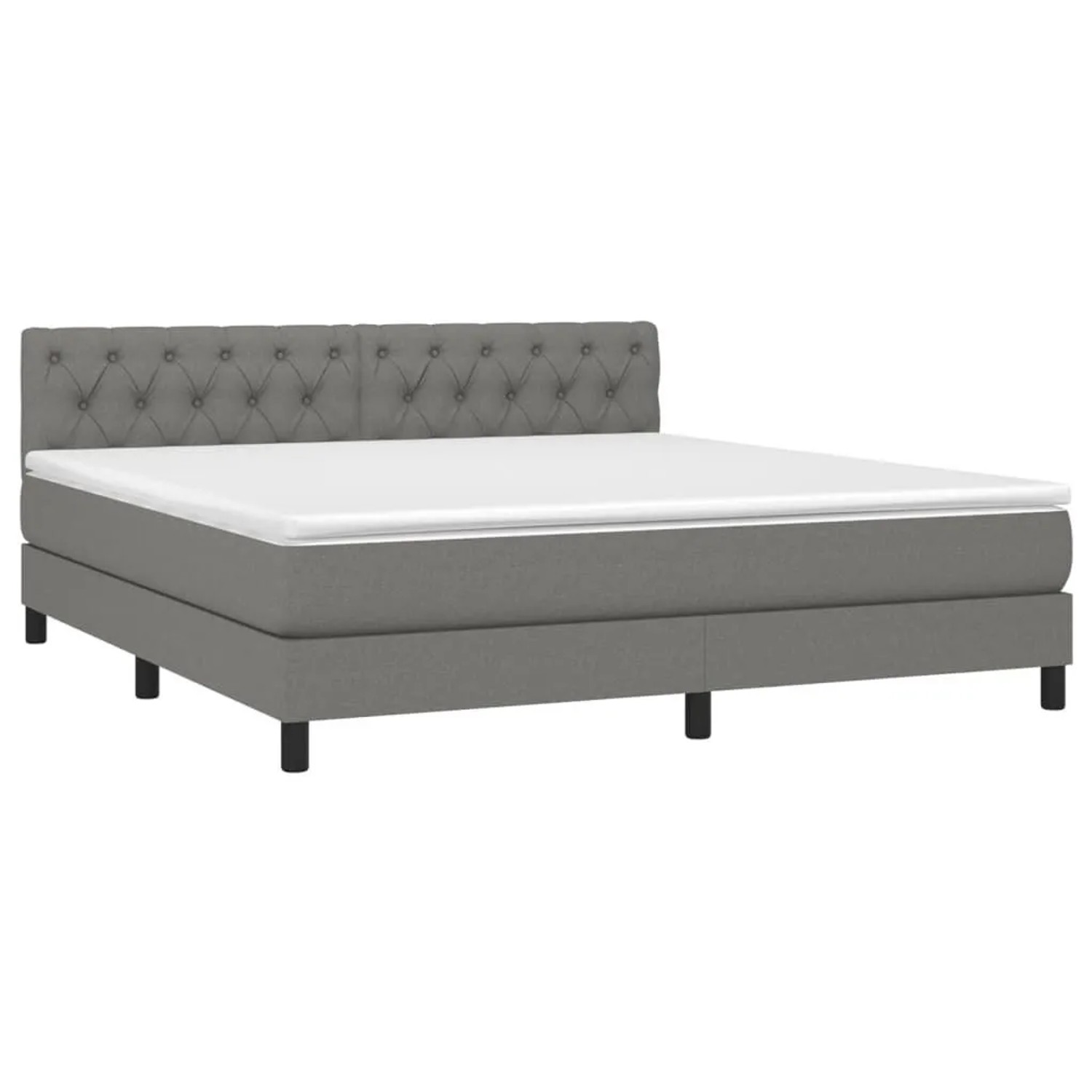 vidaXL Boxspringbett mit Matratze & LED Dunkelgrau 160x200 cm Stoff 3133406 günstig online kaufen