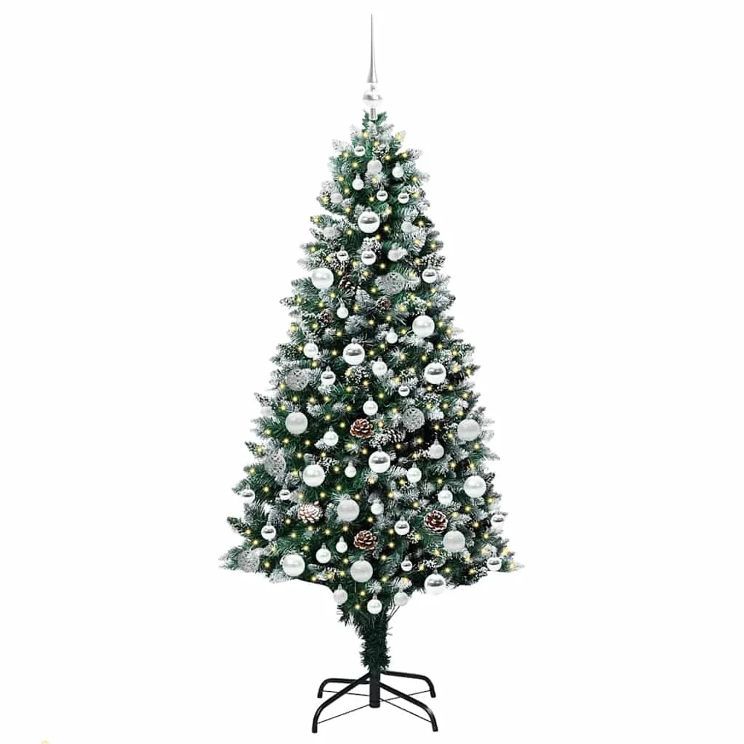 vidaXL Künstlicher Weihnachtsbaum mit 300 LEDs mit Ständer Grün 180 cm 3396269