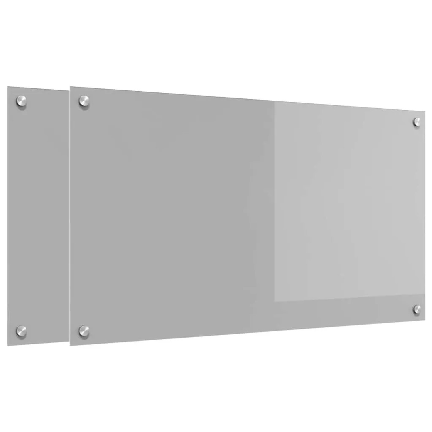 vidaXL Küchenrückwand 2 Stk Hellgrau 90 x 50 cm Gehärtetes Glas 3415453