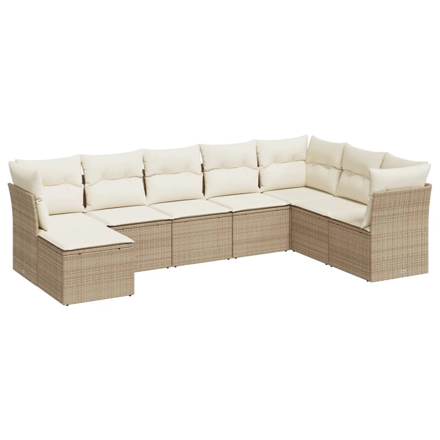 vidaXL 8-Tlg Garten-Sofagarnitur mit Kissen Beige Poly Rattan 3249887 günstig online kaufen