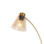 Detailaufnahme: QAZQA Bogenlampe Nina, Bronze, Marmor, Braunglas, 3 Lichter.