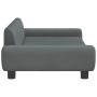 Dunkelgraues vidaXL Hundebett (100x54x33 cm) aus Samt, Seitenansicht.