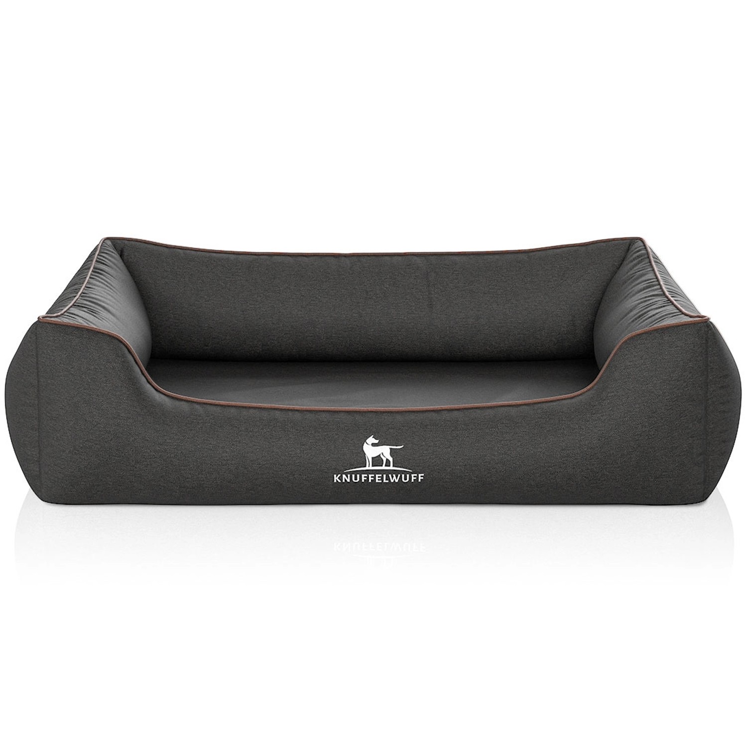 Knuffelwuff Hundebett Amelie Orthopädisch Velours XL 105 x 75cm Schwarz