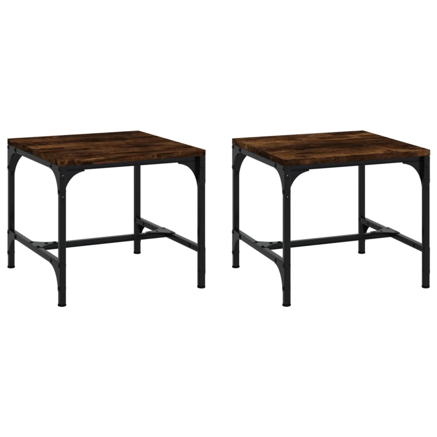 vidaXL Beistelltische 2 Stk Räuchereiche 40x40x35 cm Holzwerkstoff 819407