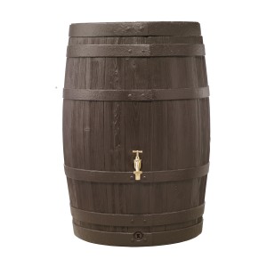 Garantia Regentonne Barrica, 260 l, dunkelbraun, in Holzfassoptik mit Auslaufhahn.