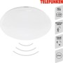 Weiße Telefunken LED-Deckenleuchte Apollon, Ø 40 cm, mit Sensor und IP44 Schutz.