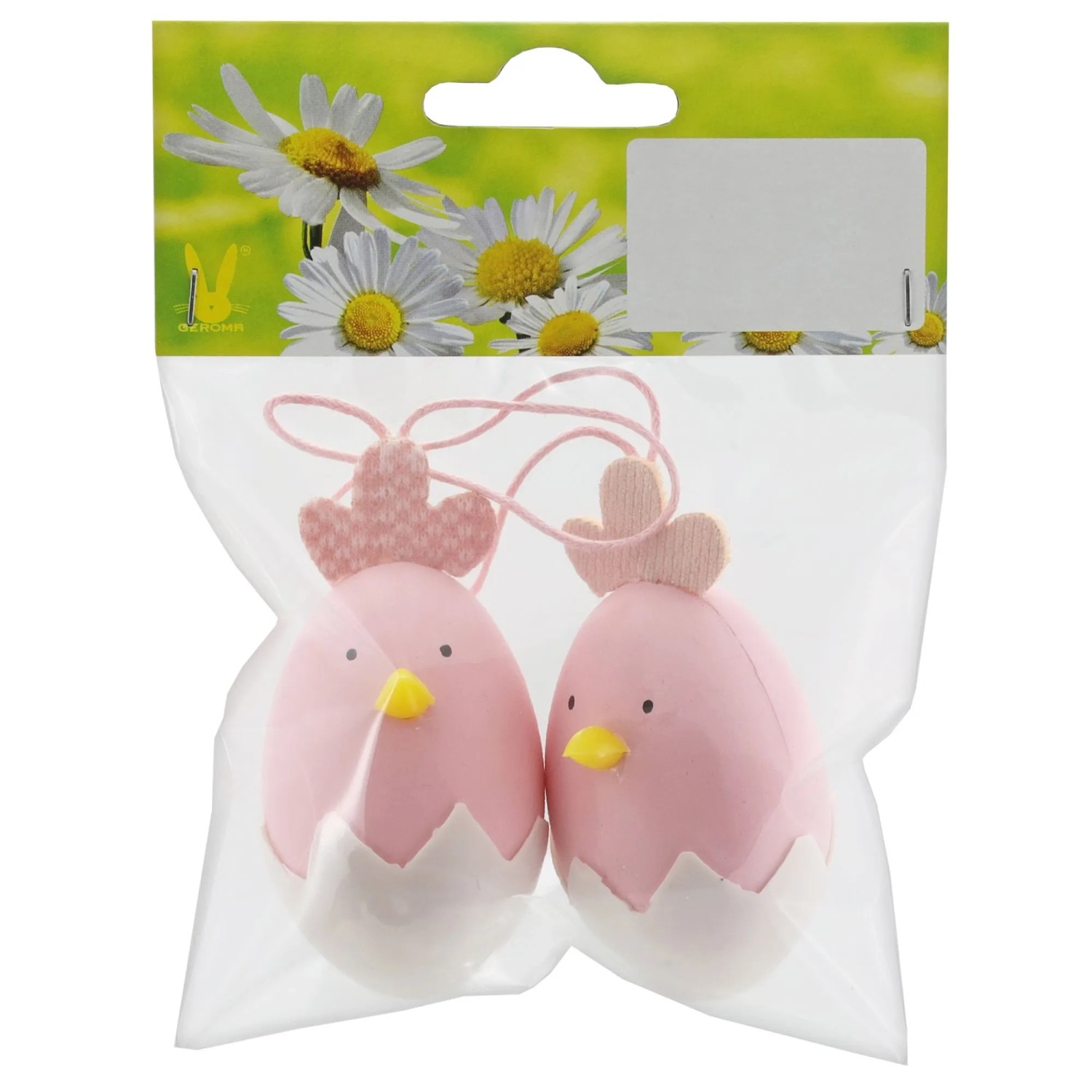 Osterdeko Küken aus Kunststoff 7 cm Rosa 2 Stück