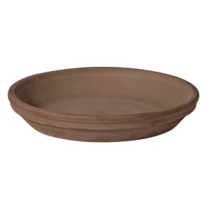 Deroma Untersetzer Standard, 11 cm, Mocca, aus Terrakotta für Pflanztöpfe.