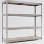 Verzinktes AR Shelving Schwerlastregal Bullrack Rivet, 200x200x60 cm, mit vier Böden.