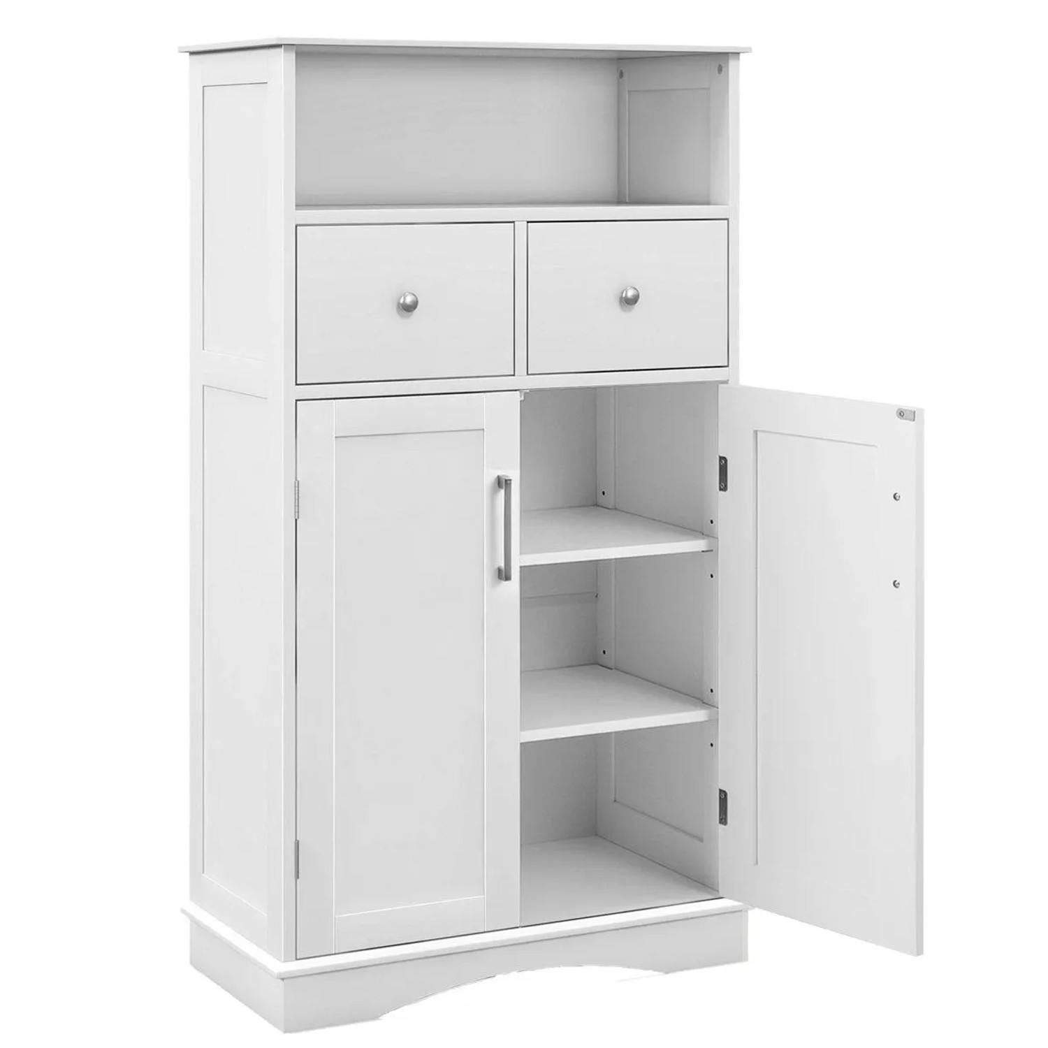 Costway Badezimmerschrank Badschrank mit Verstellbaren Ablagen Weiß