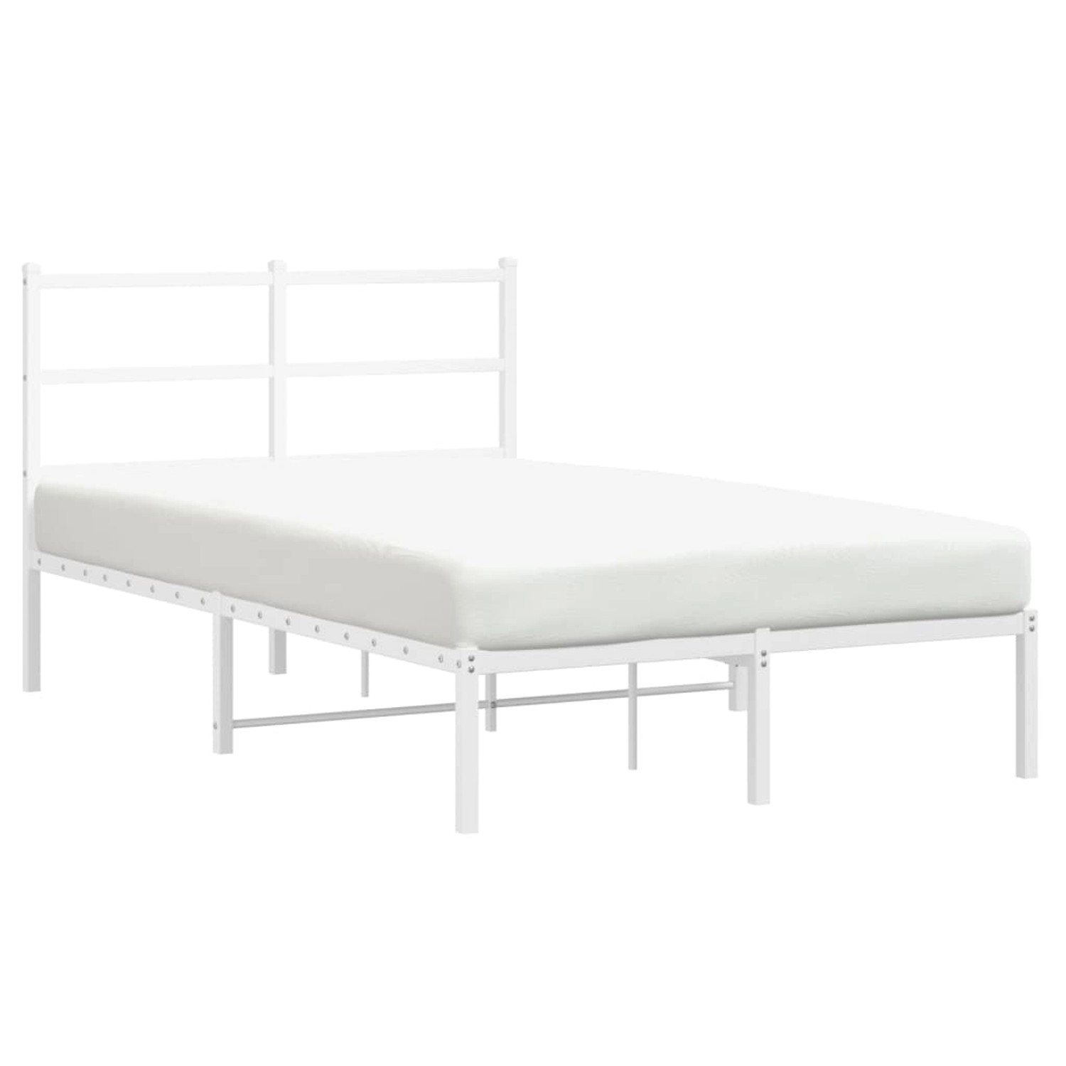 vidaXL Bettgestell mit Kopfteil Metall Weiß 120x190 cm 355411 günstig online kaufen