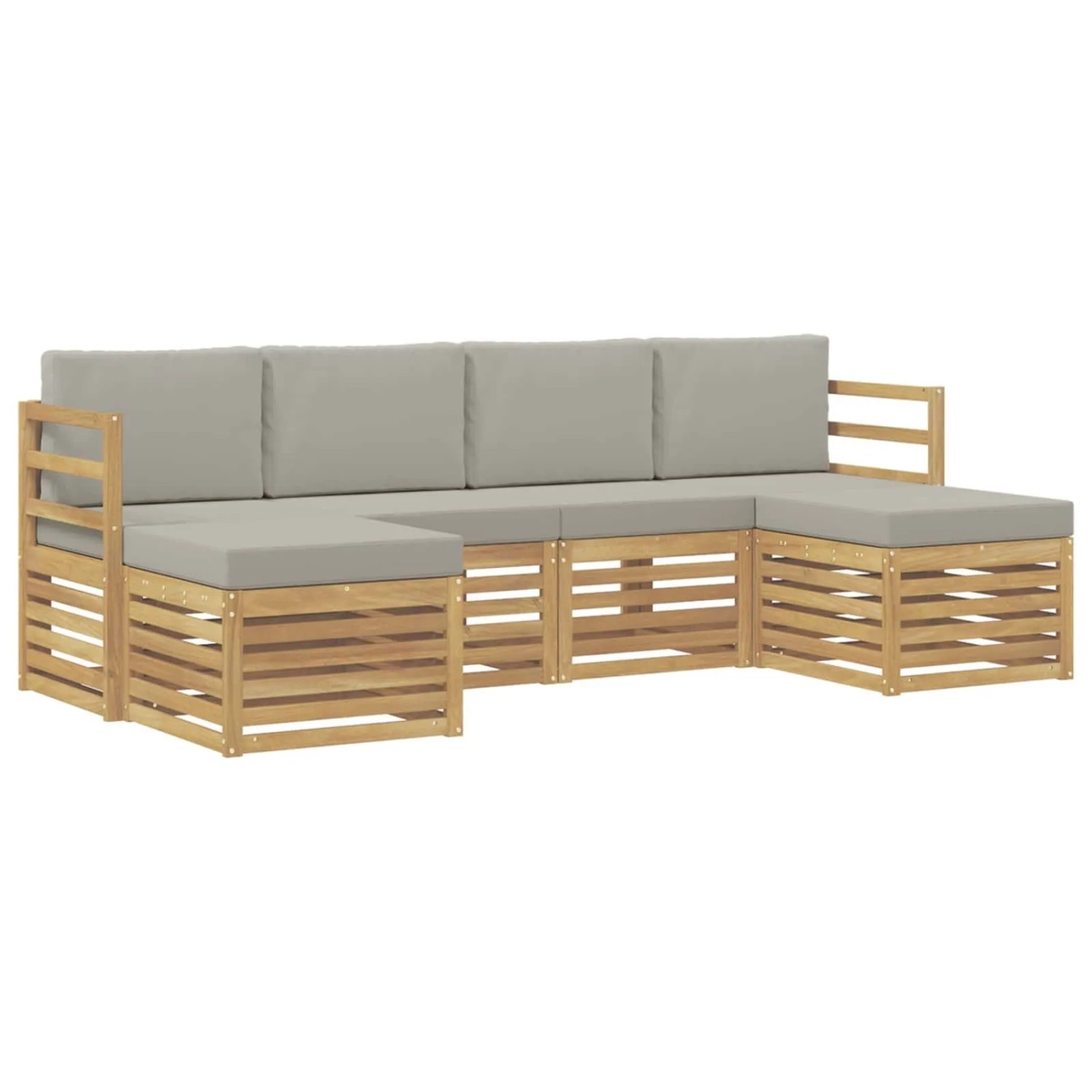 vidaXL Sofagarnituren 6 Stk Weiß und Hellgrau 245 x 122,5 x 73 cm 3392256