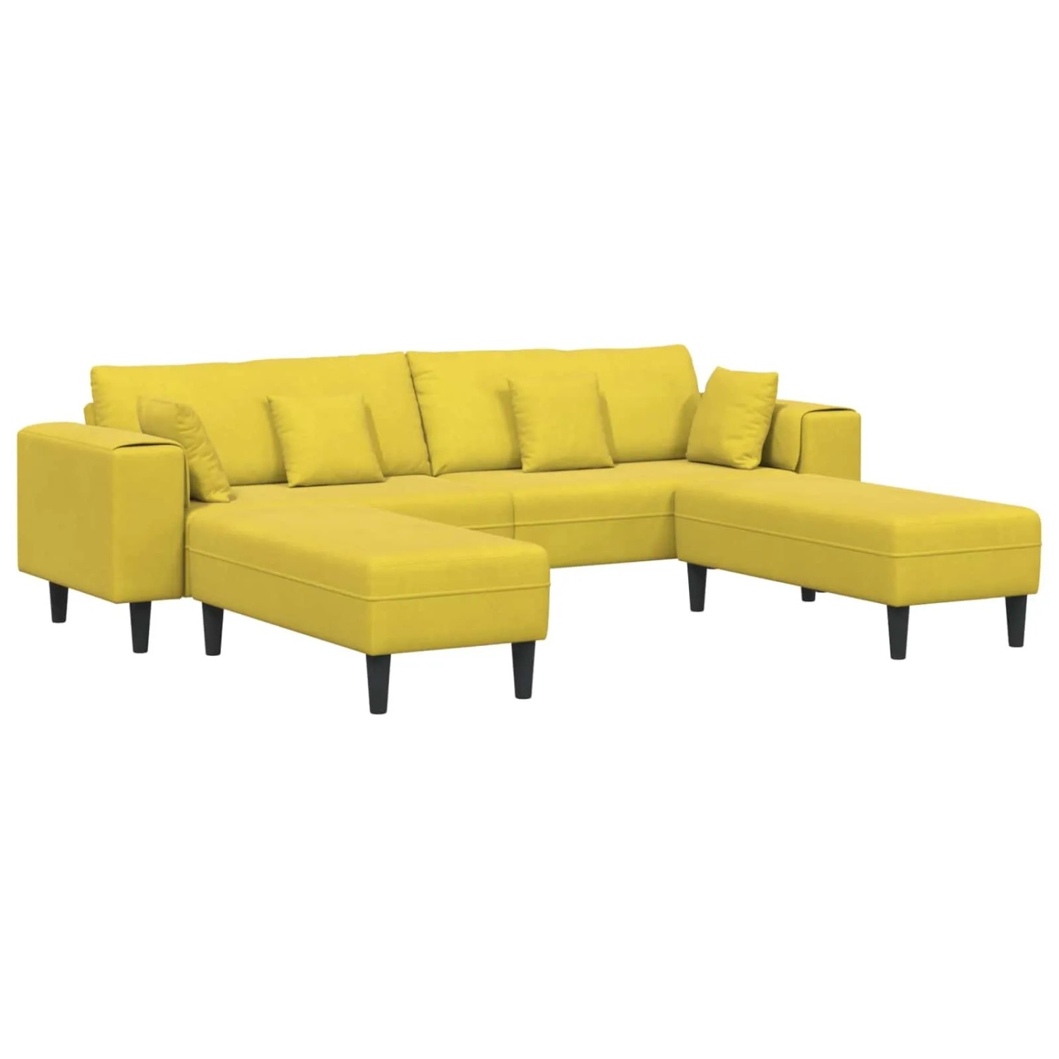 vidaXL Sofa mit Kissen 3-Tlg Gelb Samt 3335178