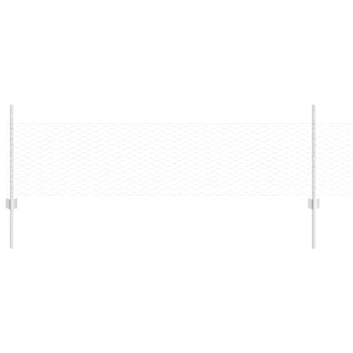 vidaXL Zaun mit Pfosten Silber 0,5 x 25 m Stahl 3336988 günstig online kaufen