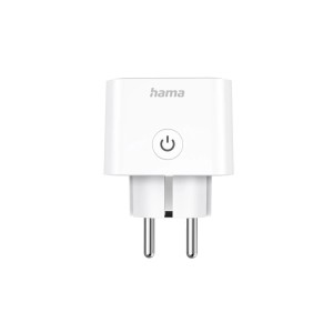 Hama WLAN-Steckdose Matter, smarte, weiße Steckdose zur Strommessung und App-/Sprachsteuerung.