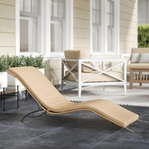 Outsunny Rattan-Sonnenliege Stahl  PE-Rattan 166L x 63B x 76H cm Beige