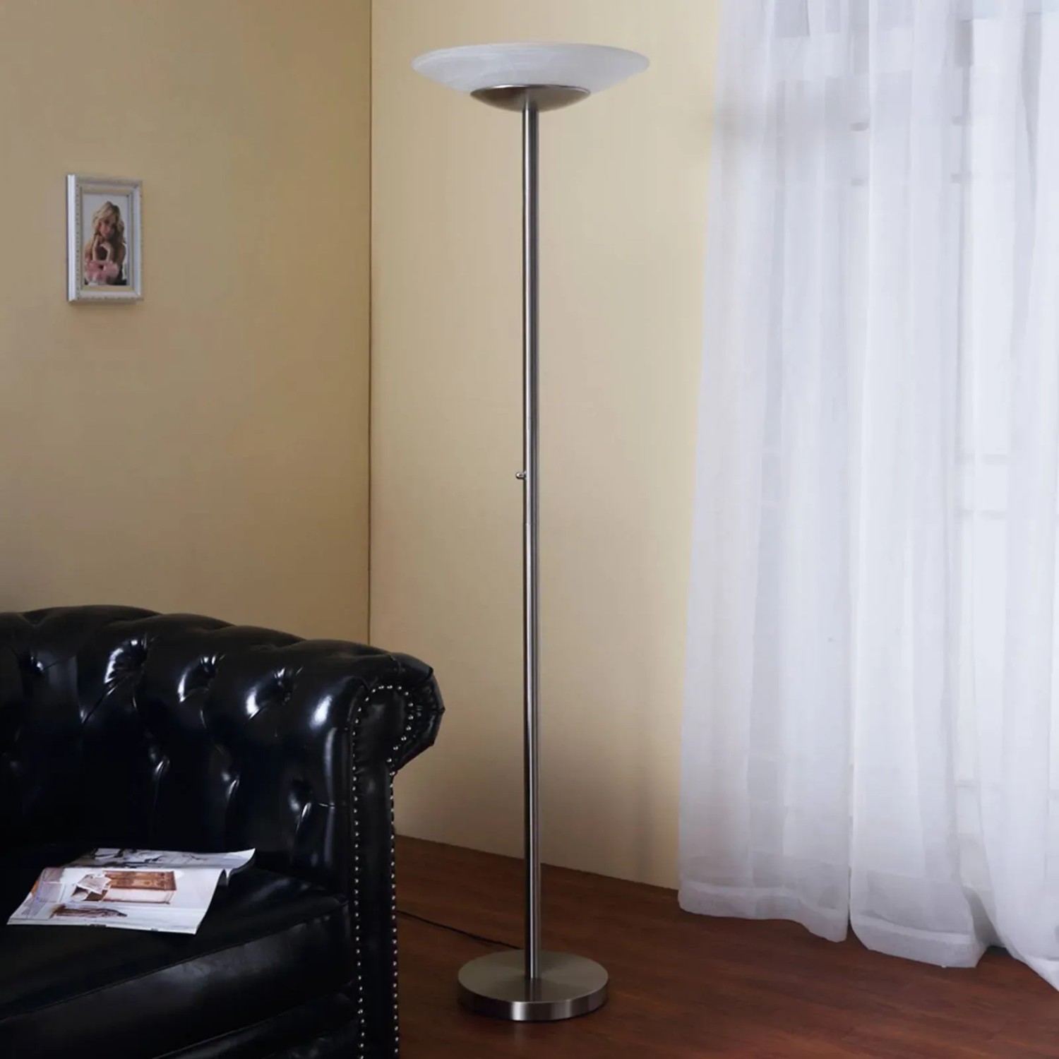 Lindby LED Stehlampe Ragna 9620649 Dimmbar Modern in Alu aus Glas 1-flammig Wohnzimmerleuchte_3