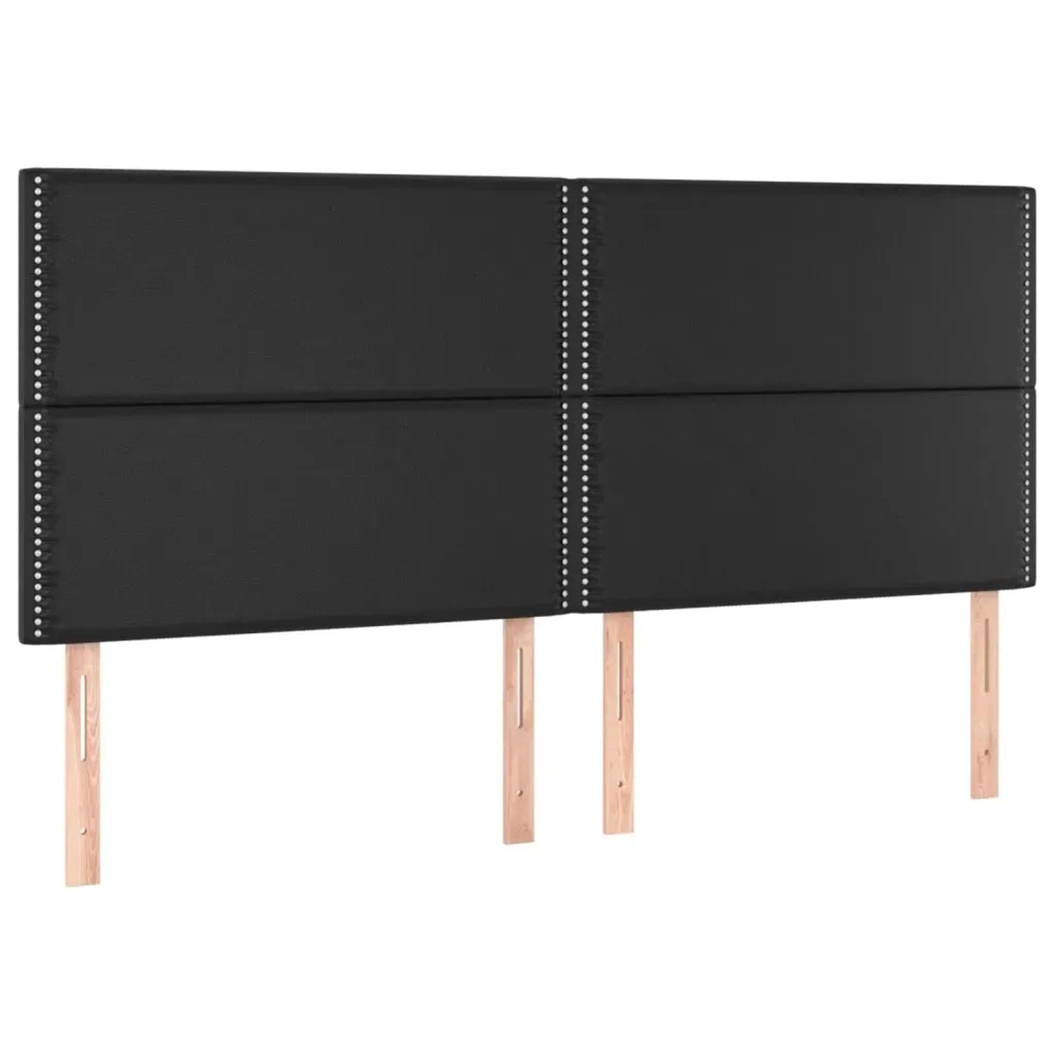 vidaXL LED Kopfteil Schwarz 180x5x118/128 cm Kunstleder 3122386