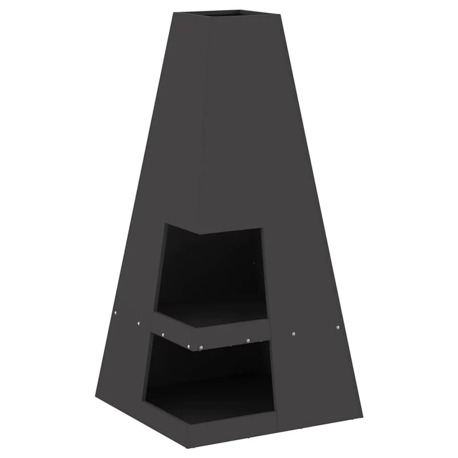 vidaXL Feuerstelle Schwarz 50 x 50 x 100 cm Stahl 858948