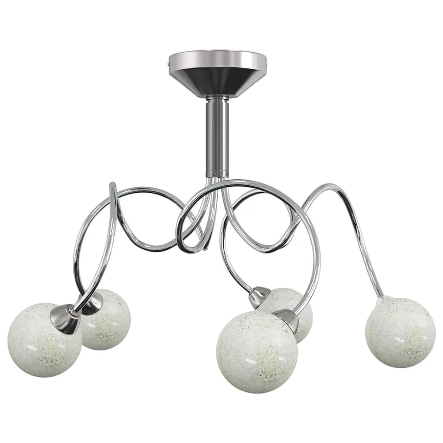 vidaXL Deckenleuchte mit Runden Glasschirmen für 5 G9 LED-Leuchtmittel 337907