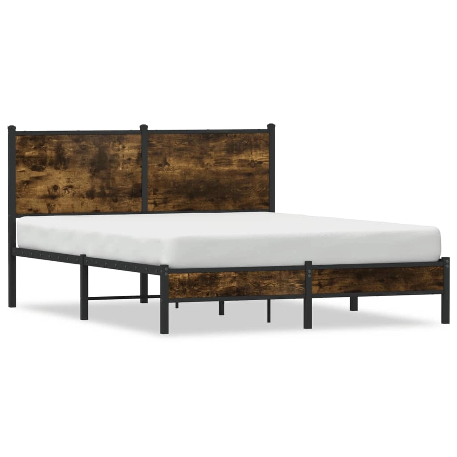 vidaXL Metallbett ohne Matratze Räuchereiche 140x200 cm 4007815 günstig online kaufen