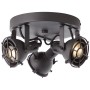 Schwarzer 3er LED-Spot Jesper von Brilliant, Deckenleuchte mit drei Strahlern im Industrial Design.