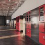 Jan Nowak Büro Aktenschrank Metallschrank Anthrazit Rot mit abschließbaren Türen in modernem Büro. Ideal für Archiv.