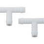 2er Set T-Schlauchverbinder aus Kunststoff, 12 mm, für die Verbindung von drei Schläuchen.