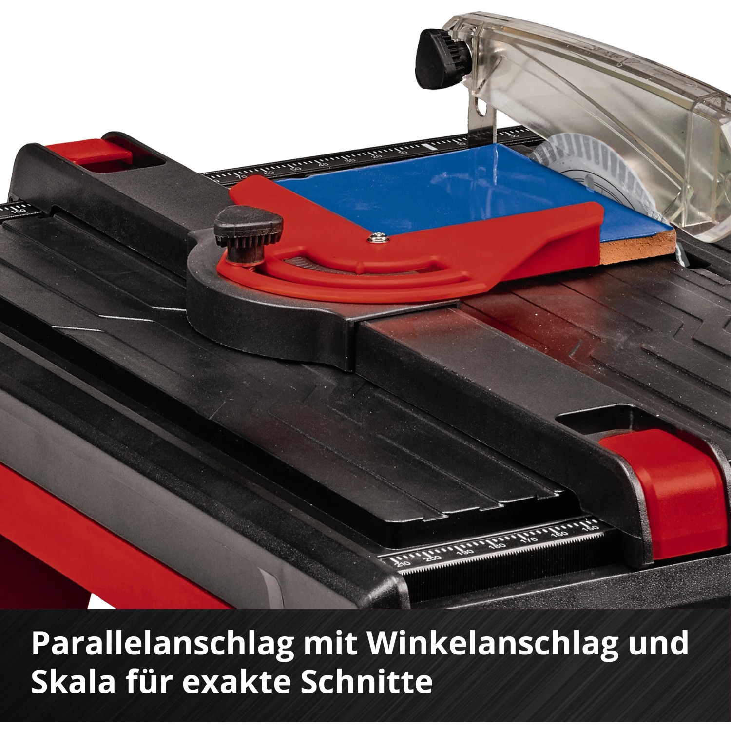 Einhell TE-TC 18/115 Li Solo Akku-Fliesenschneider mit Winkelskala und Diamanttrennscheibe.