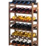 Weinregal aus Kiefernholz, geölt, für 30 Flaschen. Holzregal mit Weinflaschen.