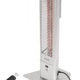 Vasner HeatTower Mini Infrarot-Heizstrahler, 1500W, silber, mit Fernbedienung. Terrassenheizer für In- und Outdoor.