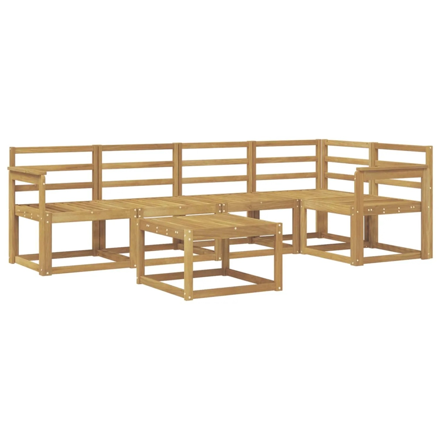 vidaXL Outdoor-Sofagarnitur 6-Tlg Weiß Massivholz Akazie 3387653