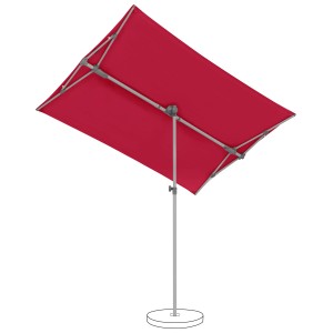 Suncomfort Marktschirm, 140 cm, Rot/Weinrot, mit Handöffner. Sonnenschirm für Balkon und Garten.