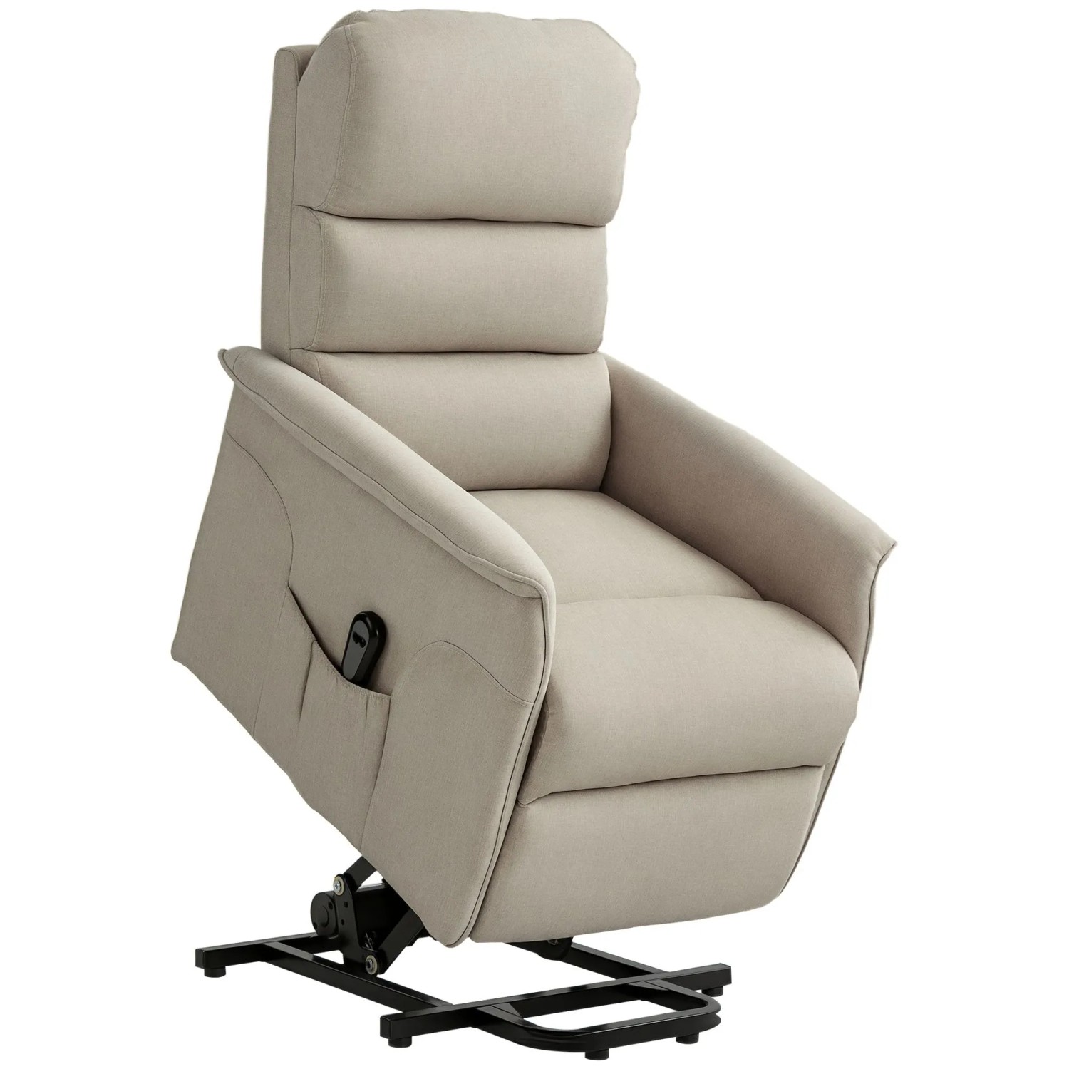 HOMCOM Aufstehsessel Polyester Stahl Beige 66L x 90B x 96H cm
