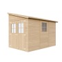 Timbela Gartenhaus M339, 6m², Holz, ohne Seitenwand und Boden. Gerätehaus mit Doppeltür und Fenster.