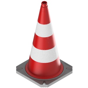 Schake Leitkegel, zweiteilig, 750 mm, rot-weiß mit reflektierender Folie.