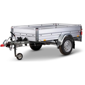 Stema Anhänger Variolux 850 mit Reling, Stützrad und Diebstahlsicherung.