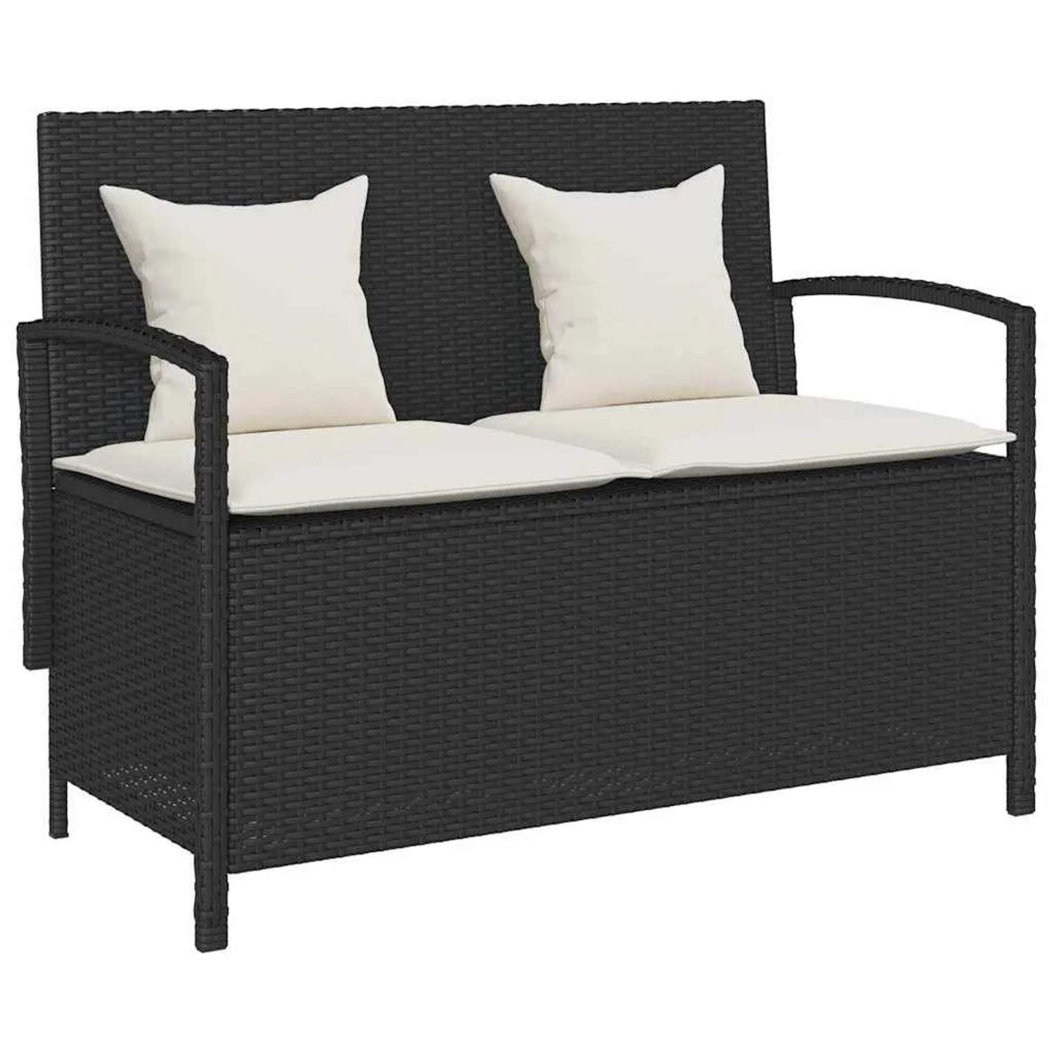 Furnicato Gartenbank Mit Stauraum Schwarz 111x56x87cm