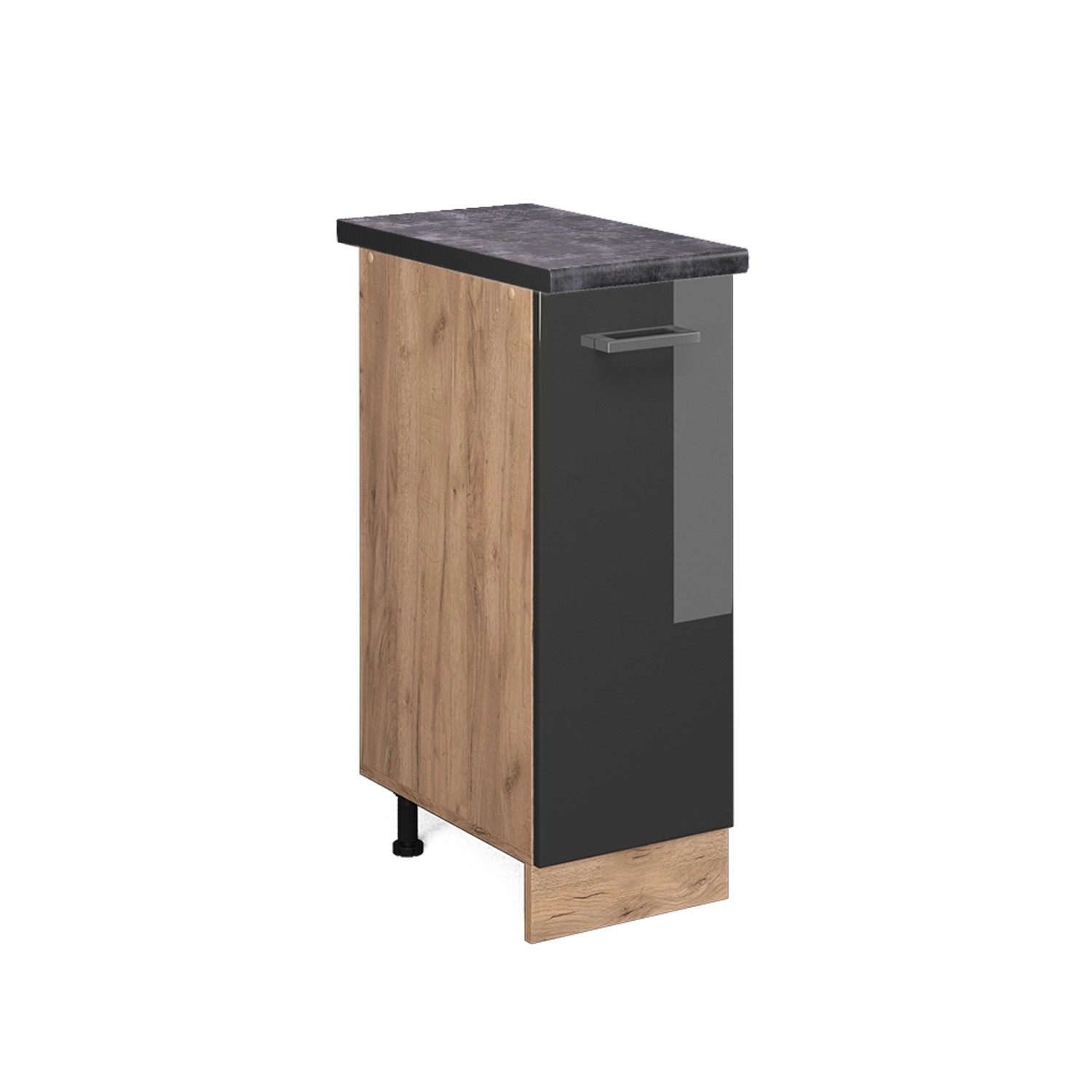 Vicco Apothekerschrank R-Line Anthrazit Hochglanz/Goldkraft Eiche 30 cm AP Anthrazit