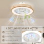 HOMCOM Deckenventilator mit LED-Beleuchtung und Fernbedienung, Holzoptik.