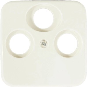 Klein Antennenabdeckung 3-Loch, reinweiß, für Antennendosen.