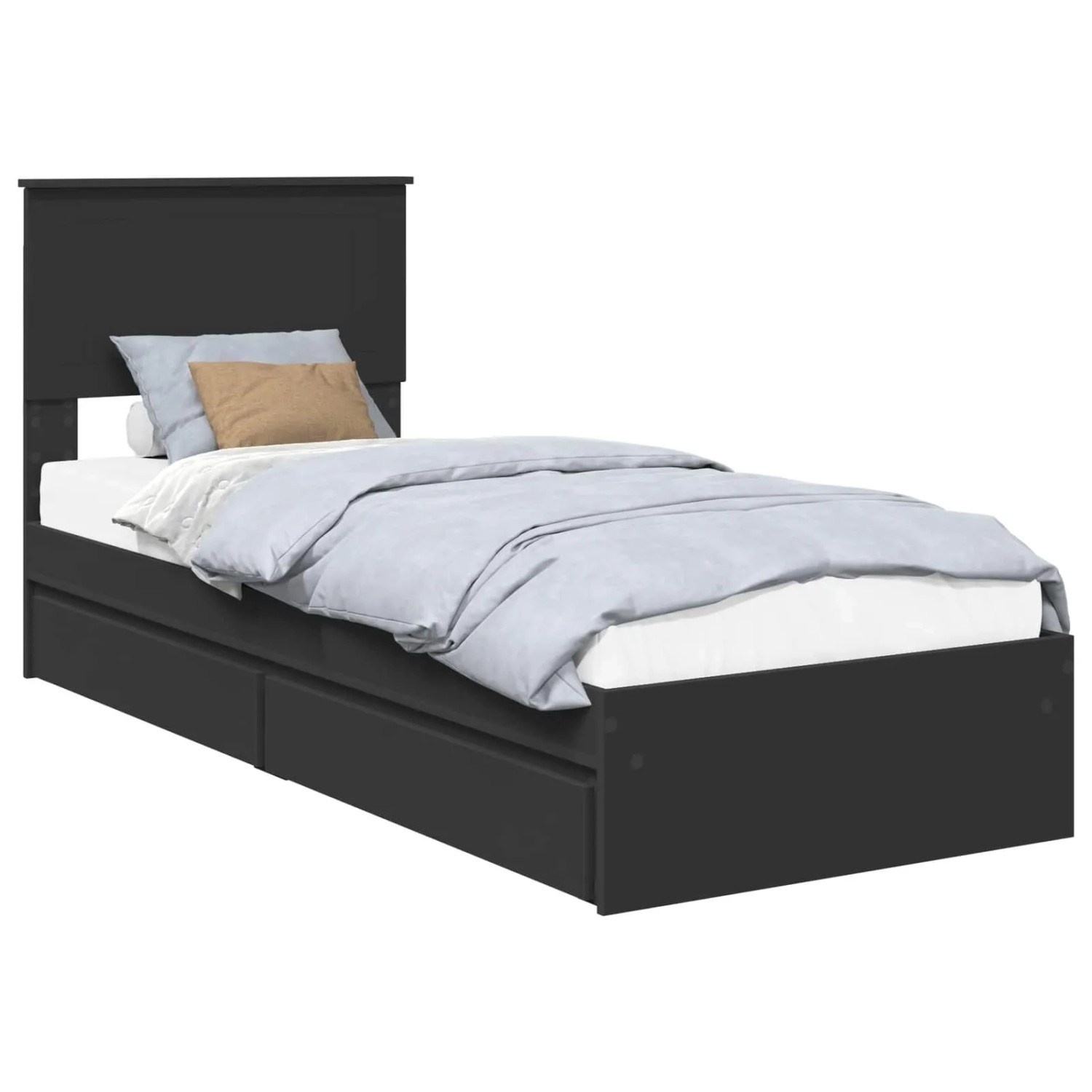 vidaXL Stauraumbett Schwarz 75 x 190 cm Holzwerkstoff 3410848 günstig online kaufen