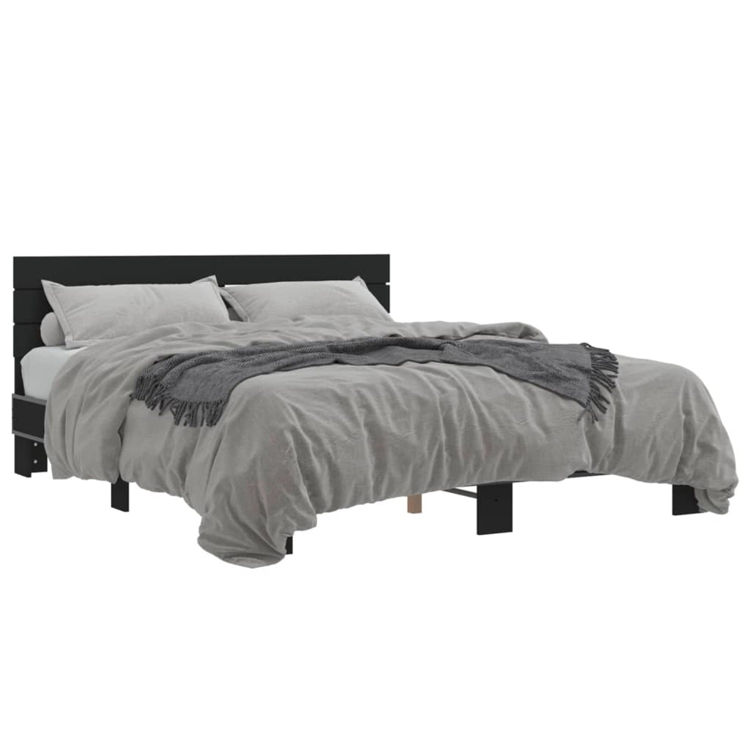 vidaXL Bettgestell Schwarz 160x200 cm Holzwerkstoff und Metall 3280137 günstig online kaufen
