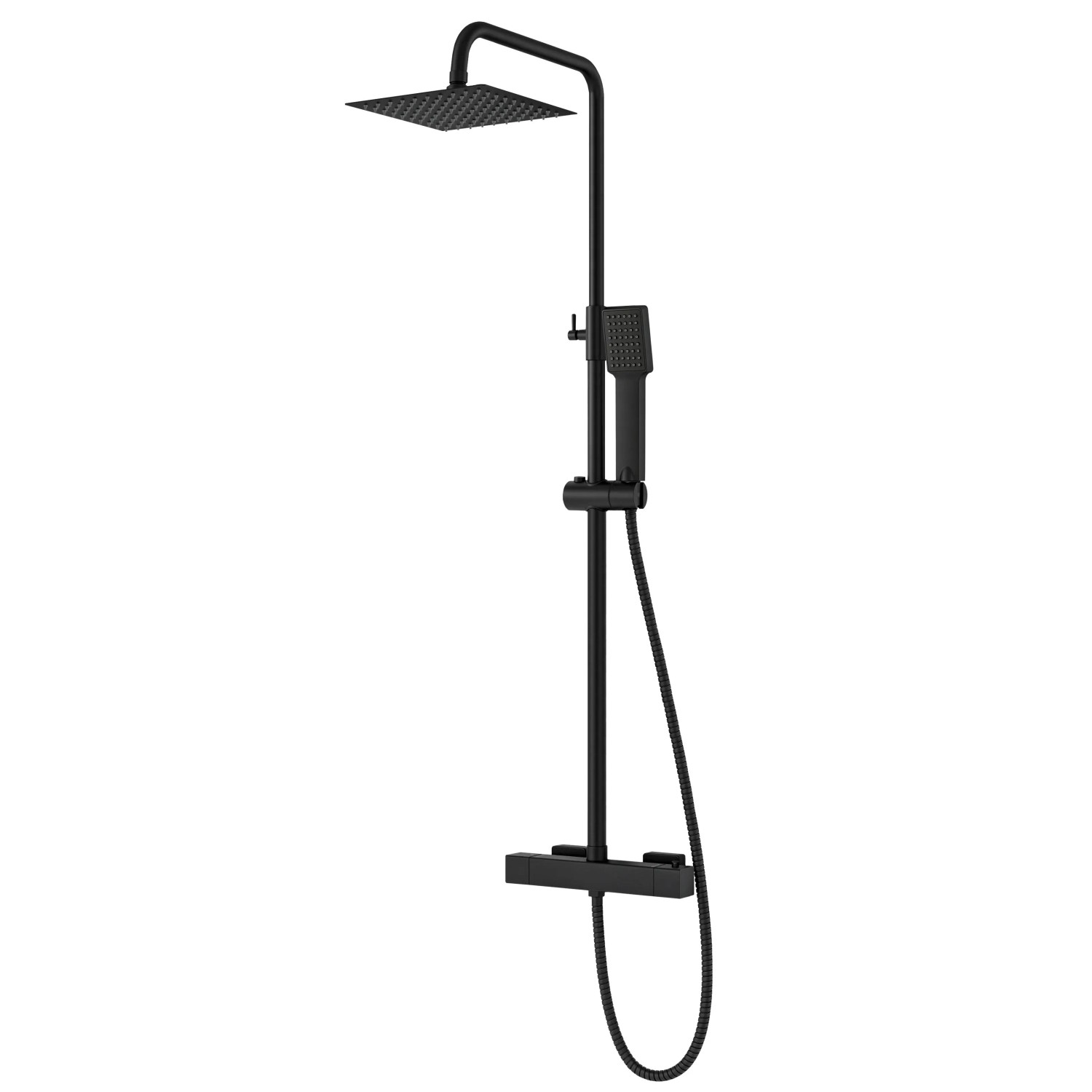 Duschspa Duschsystem Thermostat Regendusche Edelstahl Schwarz
