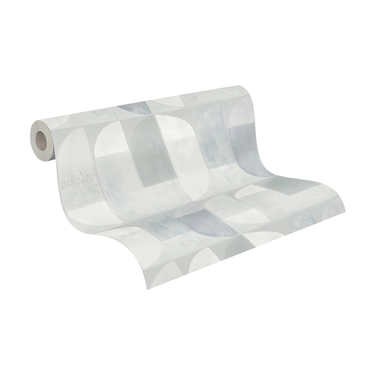 PROFHOME Grafik Tapete in Grau mit geometrischem Muster, Rolle.