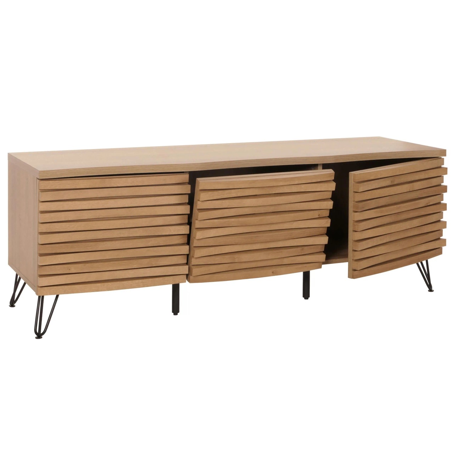 MCW TV-Rack M49 MDF Metall 52x142x44cm Natur