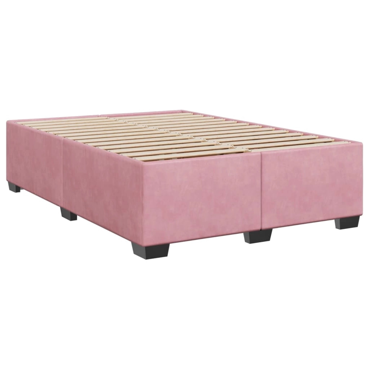 Rosa vidaXL Boxspringbett 160x200 cm mit Lattenrost und Füßen.