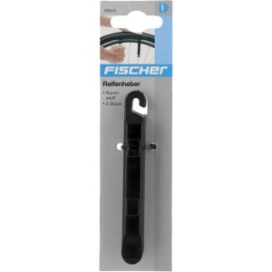 Fischer Reifenheber, 3er Set, schwarz, aus Kunststoff für Fahrradreifen.