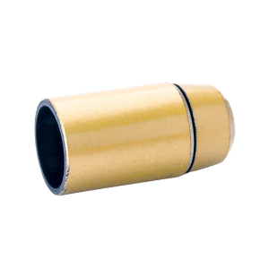 Goldene E14 Lampenfassung aus Kunststoff für Lampen und Leuchten.