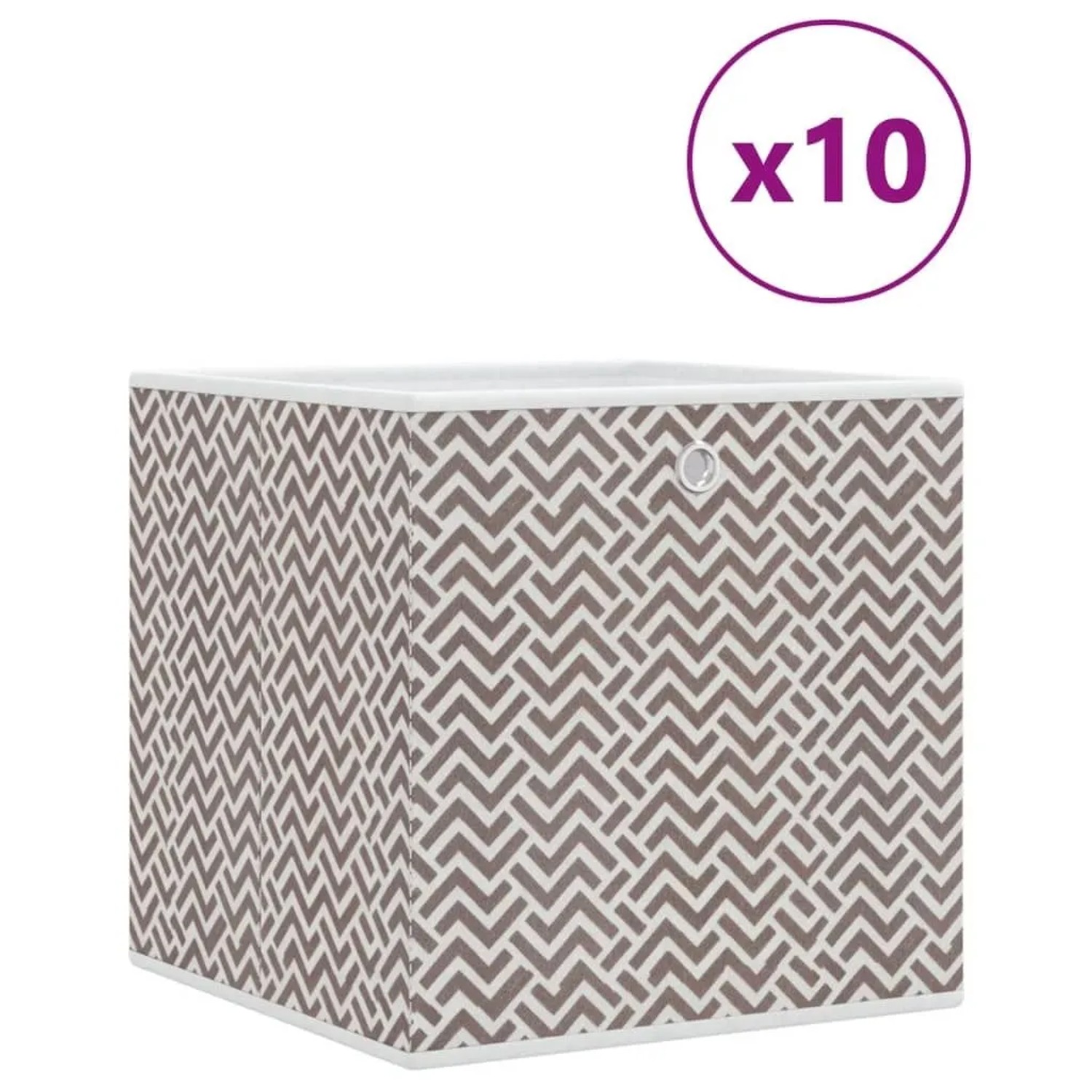 vidaXL Faltboxen 10 Stk Braun 32x32x32 cm Vlies 4018986_3